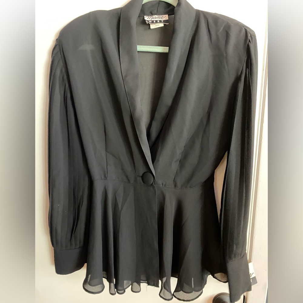 Vintage black blazer blouse